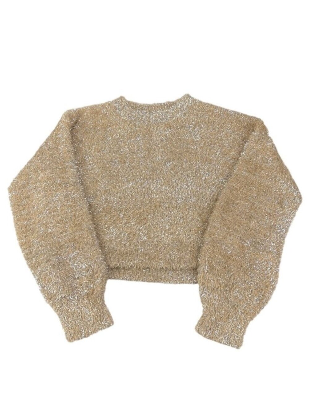 Anthropologie Maeve Cropped Tinsel Eyelash Sweater - Picture 3 of 6